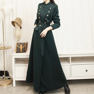RL宫廷皇室贵族气质风双面羊毛呢大衣外套高个大摆超长款显瘦大码