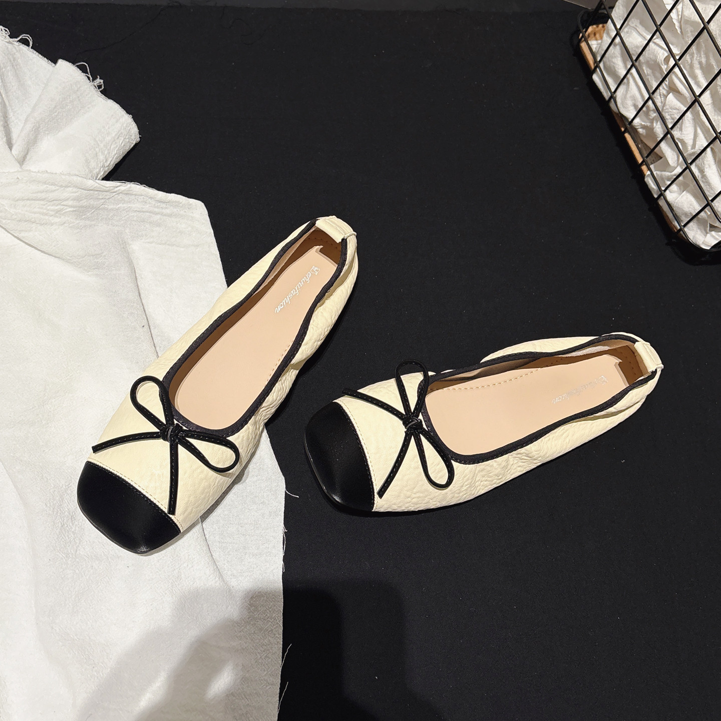 小香风~巨软拼色蝴蝶结芭蕾舞鞋甜美风平底瓢鞋浅口方头平跟单鞋,女鞋,时尚芭蕾鞋,淘宝优惠券,粉丝福利购,淘宝优惠卷