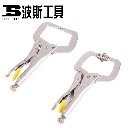 波斯工具木工大力钳C型D型钳11寸压接钳方口大力钳快速固定钳