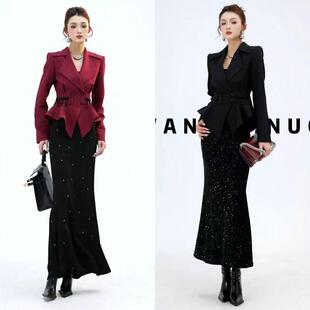 网红爆款气质名媛秋季上新职业装高级感穿搭显瘦外套高级感白领潮