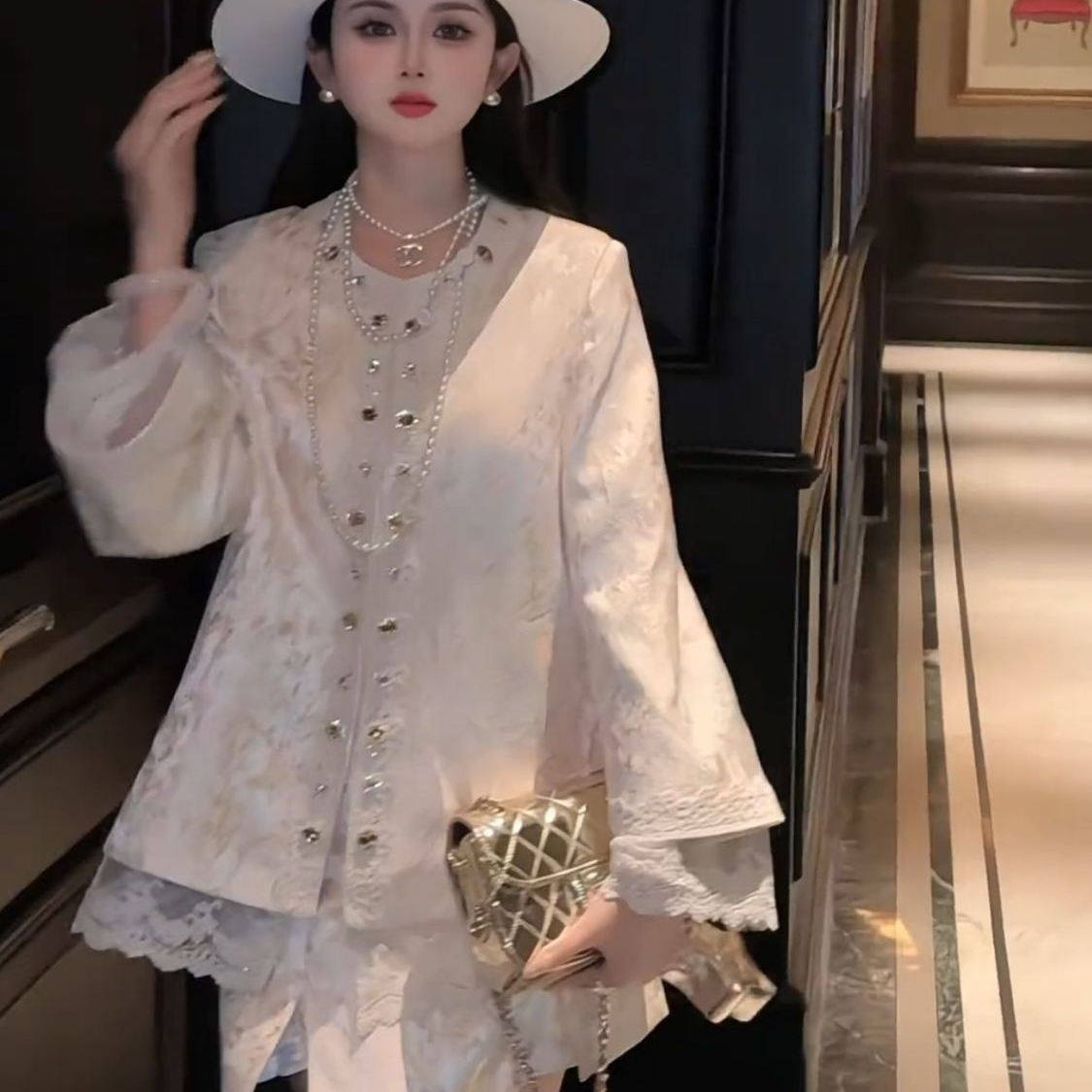 时尚爆款国风外套名媛绣花套装气质民族风裙子两件套甜美减龄套装