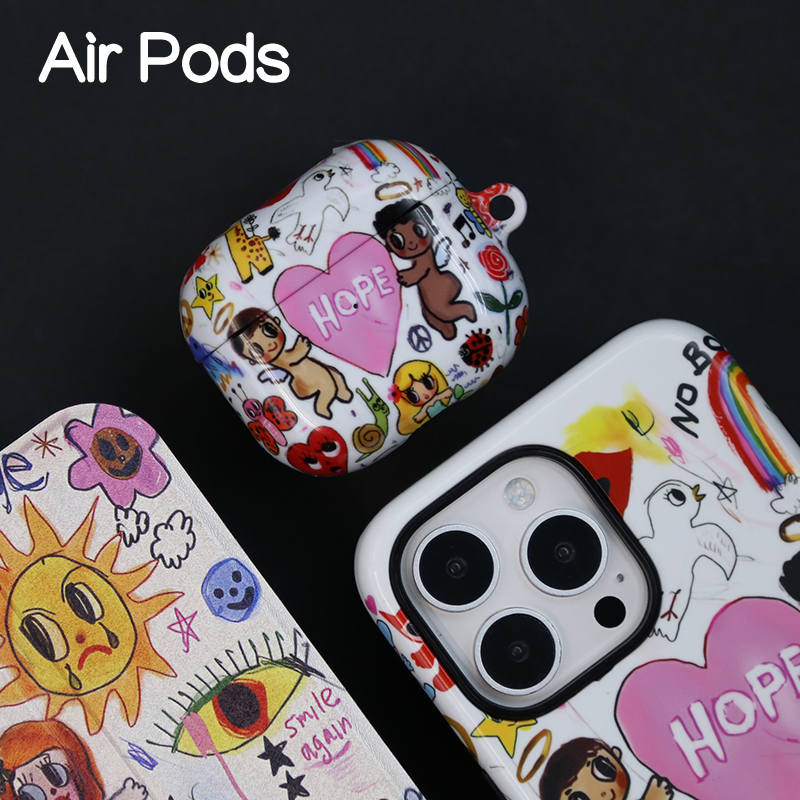 爱心天使airpodspro2保护套airpodspro3菲林硬壳苹果4代耳机保护壳airpods3/pro/airpods1/2蓝牙耳机保护套