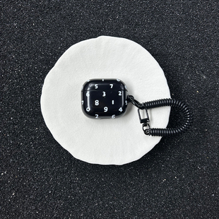 黑底个数苹果airpodspro2保护套airpodspro3菲林硬壳苹果4代耳机保护airpods3/pro保护套airpods1/2蓝牙耳机