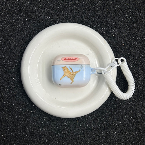 飞天橘猫airpodspro2保护airpodspro3菲林硬壳苹果4代耳机保护壳airpods3/pro保护套airpods1/2蓝牙耳机保护