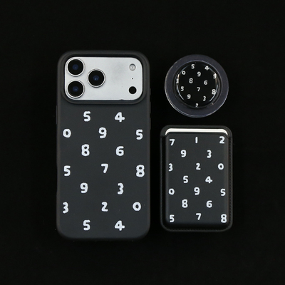 黑底数字苹果iPhone17promax手机壳iPhone16promax/15pro降解磁吸iphone14/13pro防摔软壳带支架泡泡骚通用17