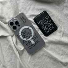不想上班苹果iPhone16手机壳iPhone15/14透明壳磁吸亚克力15pro/iphone14promax防摔保护壳11/12pro13卡包壳