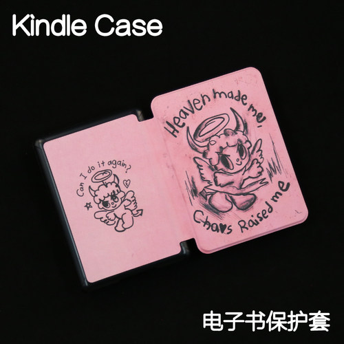 粉色恶魔Kindle保护套手持硬壳Paperwhite4/3/2硬新款kpw6/5青春版kinddel558入门版咪咕版X软壳电子书958软