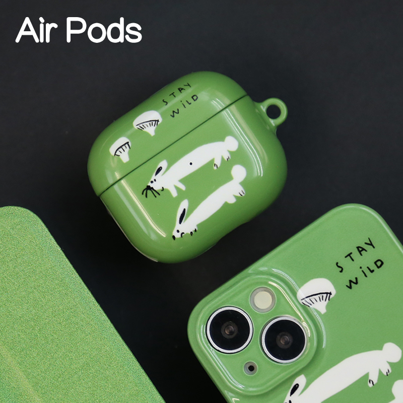 绿色森林airpodspro2保护airpodspro3透明壳苹果4代耳机保护壳airpods3/pro保护套airpods1/2蓝牙耳机保护套