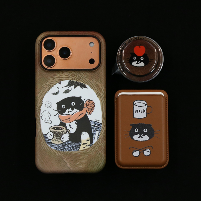 围脖猫磁吸菲林二合一全包iPhone17/16/15/14苹果手机壳15/16promax防摔11/12pro15/16pro保护壳12/13