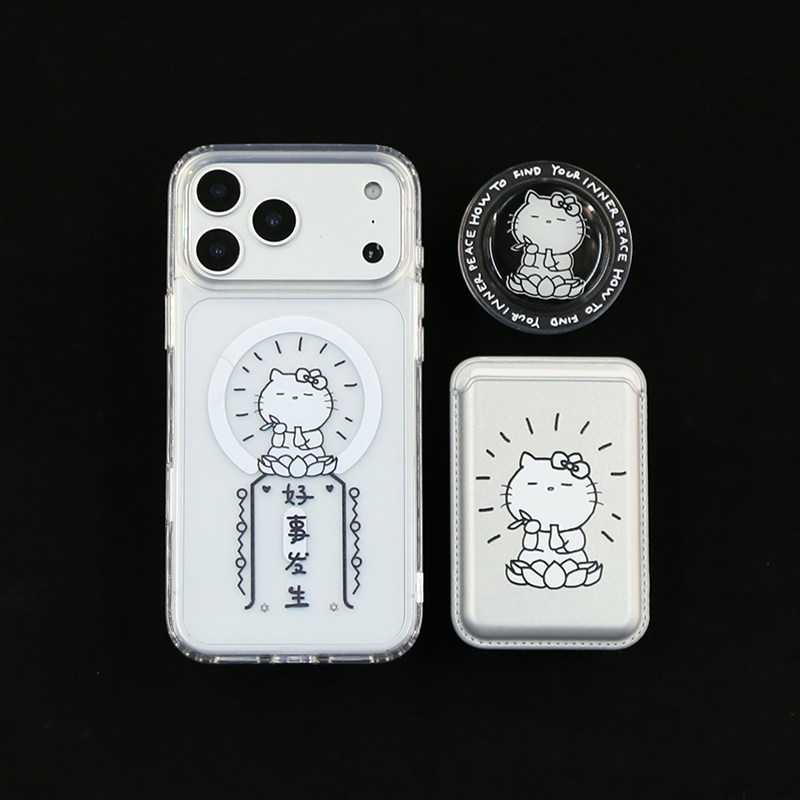 佛系猫苹果iPhone18/17/16手机壳iPhone15/14透明壳磁吸亚克力15pro/iphone14promax防摔保护壳17pro13卡包壳图片
