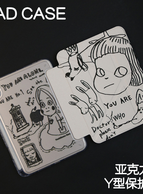 奈良Y型亚克力ipad7/8/9保护套2024硬壳Air4/5/6苹果pro11/10.9平板壳iPad10.2/12.9寸Air6防弯3Y笔槽mini6/7