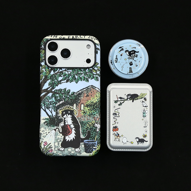 园丁猫磁吸菲林二合一全包iPhone17/16/15/14苹果手机116promax防摔11/12pro15/16pro保护壳13/14/12支架卡包