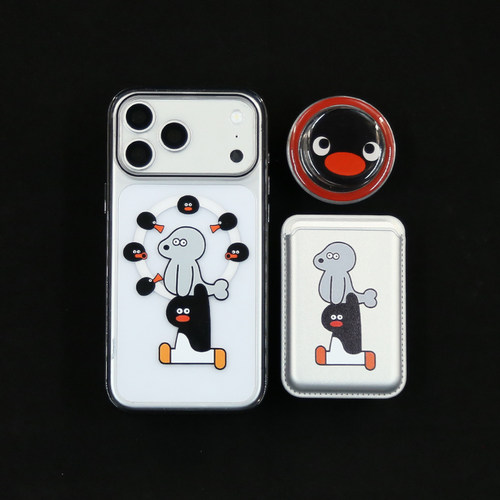 冰山企鹅苹果iPhone17promax手机壳16pro磁吸支架亚克力15pro/iphone14promax防摔保护壳17promax12/13卡包壳
