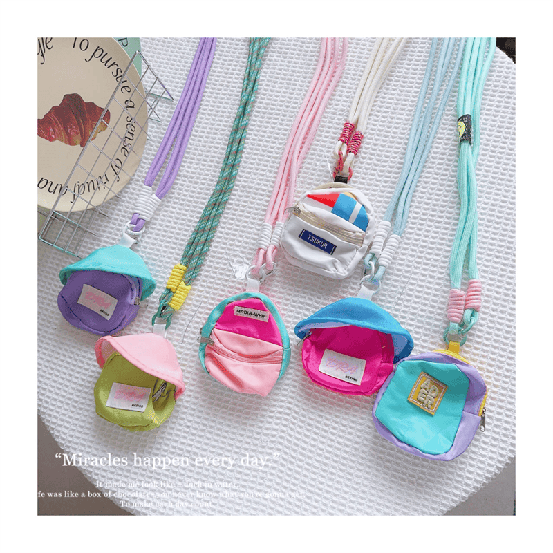 ins风可爱新款斜挎挂脖迷你口红耳机相机配件零钱包杂物收纳小包