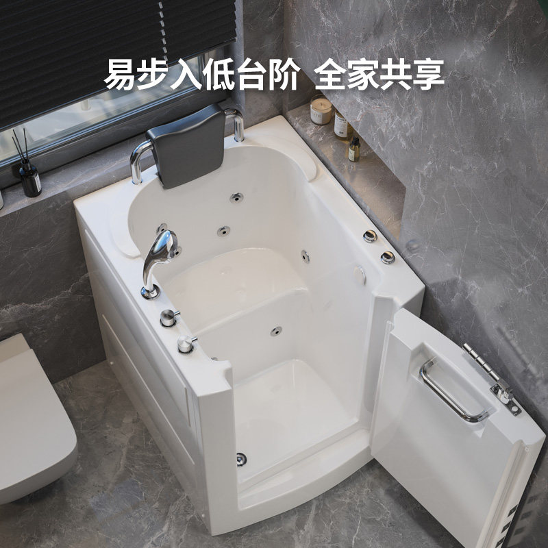步入式老人浴缸家用小户型亚克力保温侧开门无障碍老人专用低门槛