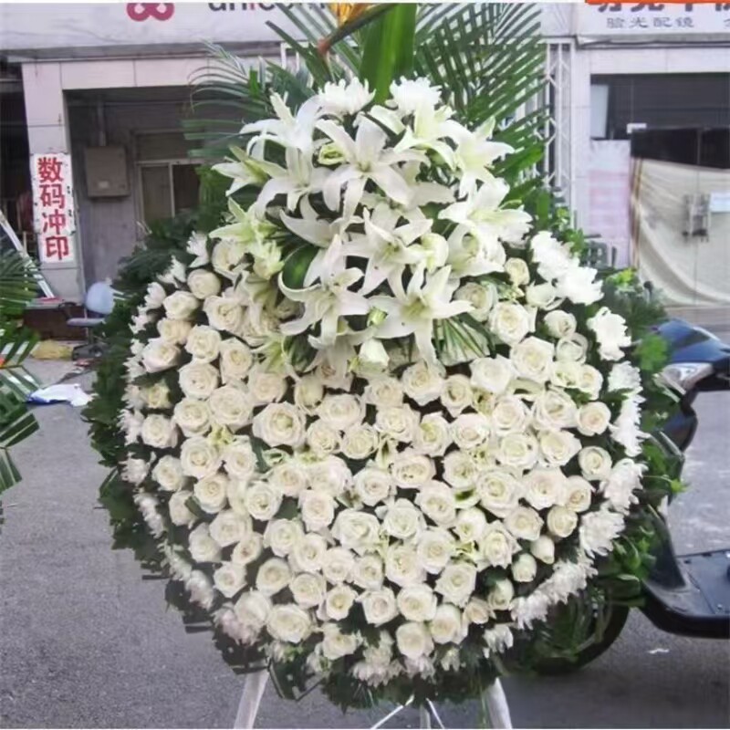 白菊花白玫瑰丧事祭祀哀悼龙华宝兴宝山殡仪馆追悼会鲜花花圈
