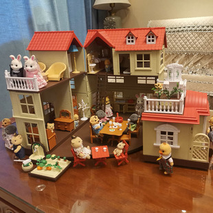 过家家玩具大别墅森林灯光屋家族儿童女孩345岁贝尔公仔特价处理