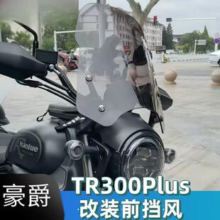 适用豪爵TR300plus改装风挡配件都市旅行版前挡风玻璃板加高玻璃