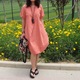 不干了清仓赔本 棉麻宽松连衣裙 大码