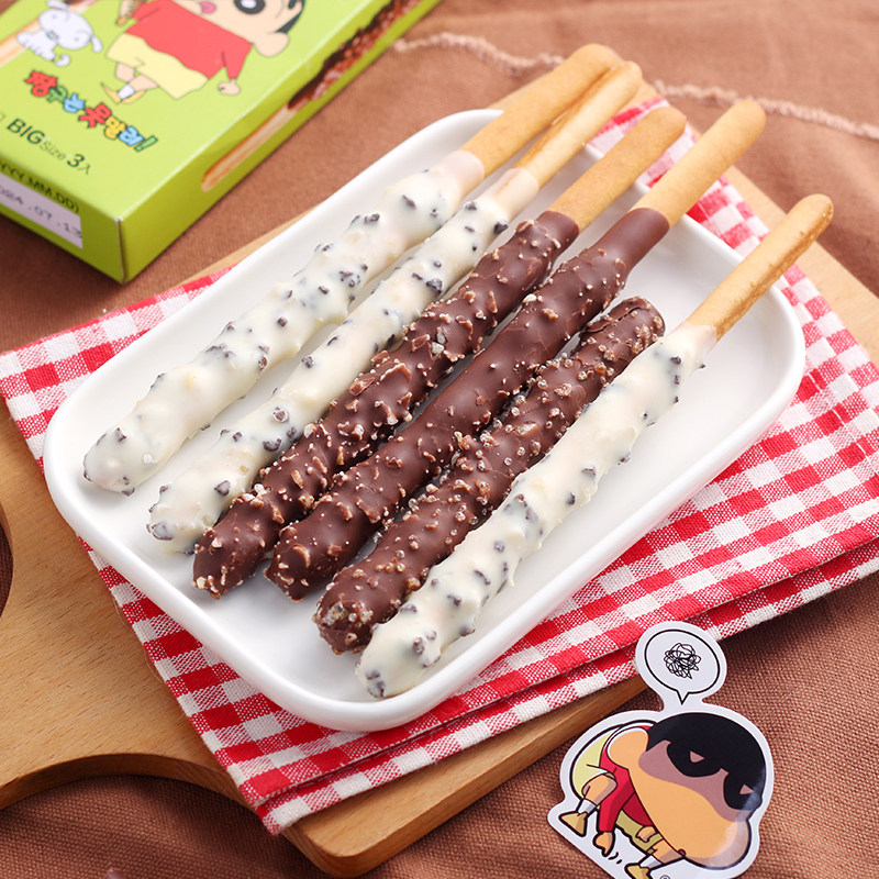 6盒/韩国进口零食Sunyoung蜡笔小新联名跳跳糖巧克力饼干棒小吃