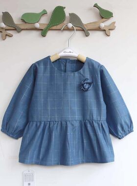 卡茜卡琦女宝宝纯棉裙式反穿衣
