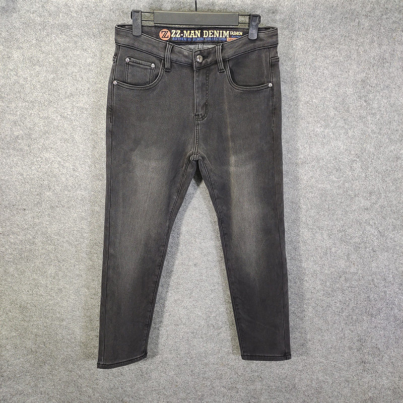 增家男装经典黑灰色弹力柔软加绒加厚牛仔裤修身小脚长裤2025冬,男装,牛仔裤,淘宝优惠券,粉丝福利购,淘宝优惠卷