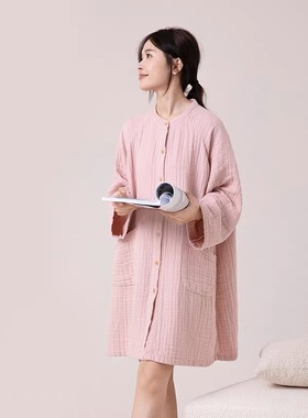 10335/1OO棉双层纱睡裙上衣-yr