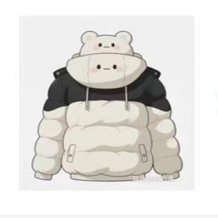 连帽撞色拼接羽绒服 12.25 对bai 9605