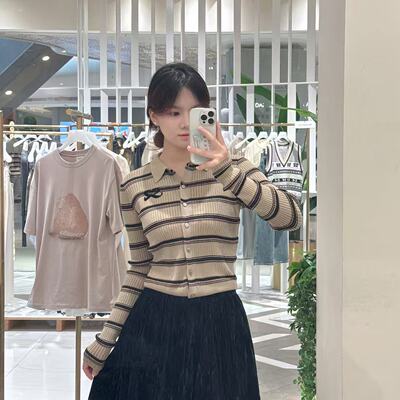 668084/地 su 复古撞色条纹针织开衫-ms-10.19