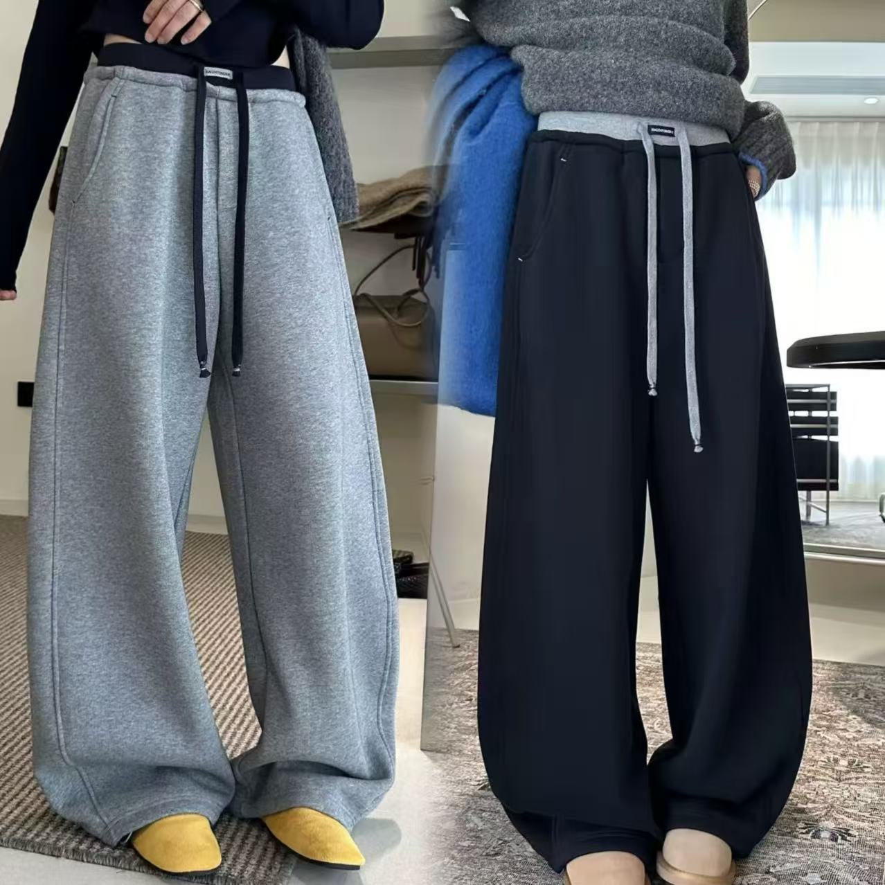 8390/慵懒休闲加绒弯刀裤-073-11.3