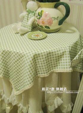 米色欧式风田园纯棉可定做餐桌布