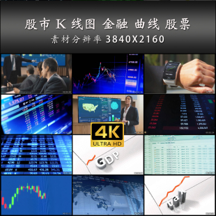股市 K线图 金融 曲线 股票 证券交易所 4K 高清 实拍 视频 素材