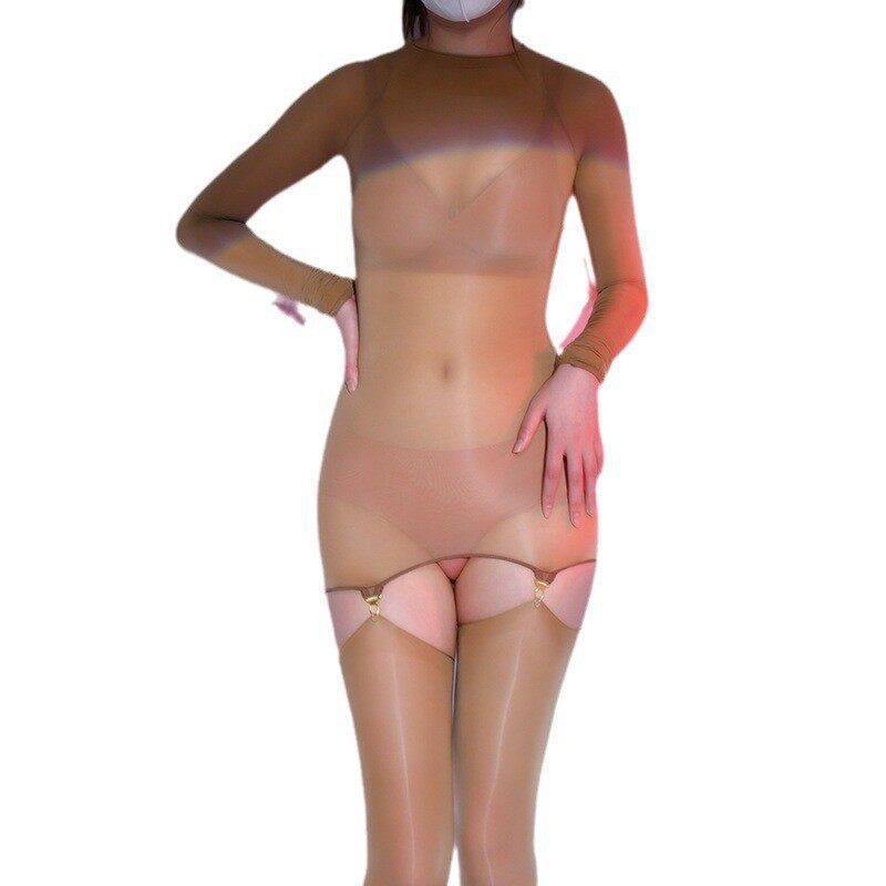 性感吊带一体塑身美腿高筒超薄