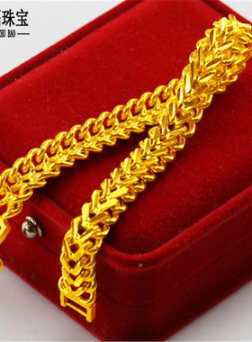 情侣仿真黄金礼品久不掉色手链