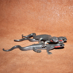 红颊蝾螈 水陆两栖场景摆件 safari 仿真爬行动物模型玩具