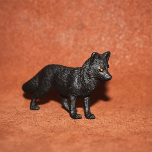 黑色狐狸 仿真野生动物模型玩具摆件 safari正品 散货