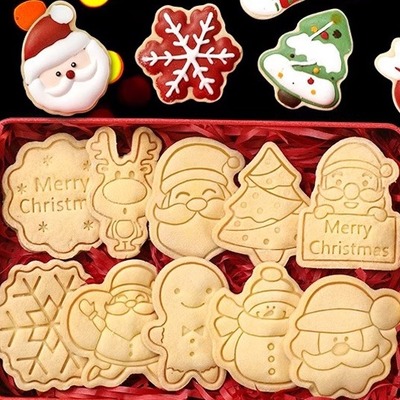 新款2025圣诞节曲奇饼干模具卡通姜饼人迷你压模新手diy烘焙工具