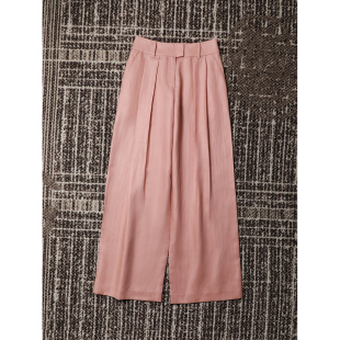 西裤 TANG 随性松弛感双压褶人字纹亚麻阔腿裤 型 TOWN自制高口碑裤