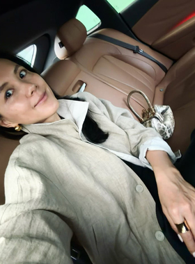 TANG TOWN自制打破传统外套的单一造型正反2穿双面色亚麻外套夹克