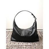 慵懒风头层牛皮单肩托特包 TANG TOWN 大容量通勤腋下包