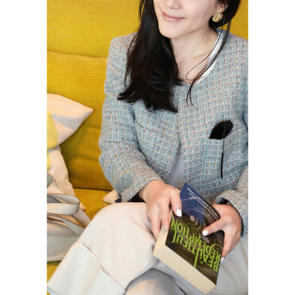 TANG TOWN【自制/提升穿衣的精致和仪式感】亮丝混彩粗花呢短外套