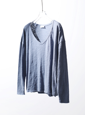TANG TOWN 春夏触感品质双重升级 定织定染竹节棉 宽松大V领T恤女