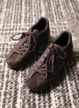 TANGTOWN 重塑运动美学 强推B入 轻便暴走手工牛皮编织休闲德训鞋