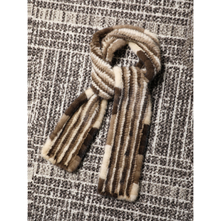 轻盈温暖纯手工双面编织水貂围巾 秋冬穿搭 TANG TOWN