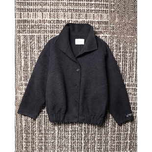 羊毛双面呢 奢暖轻柔羊驼毛 松弛廓形落肩毛呢夹克外套 TOWN TANG