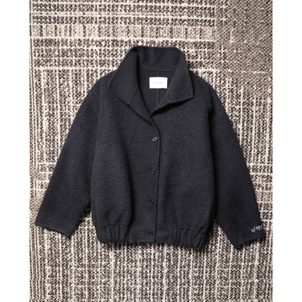 TANG TOWN 奢暖轻柔羊驼毛/羊毛双面呢 松弛廓形落肩毛呢夹克外套