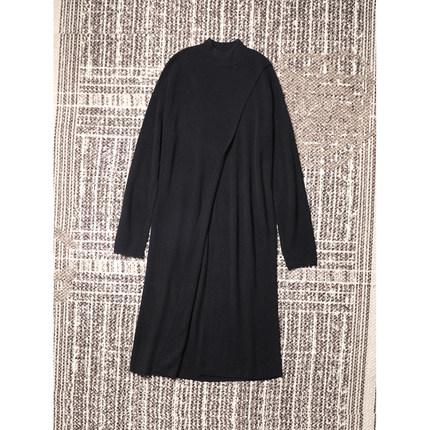 TANG TOWN 自制 极简松弛好穿纸片人 前开叉叠穿长款针织毛衣