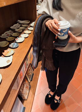 TANG TOWN 自制 早春轻松一秒摩登出门穿搭 纯羊绒锥束脚针织裤