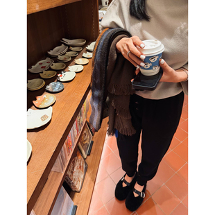 纯羊绒锥束脚针织裤 TANG 早春轻松一秒摩登出门穿搭 自制 TOWN