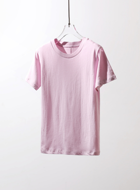 TANG TOWN时髦百搭纯色T/修身时髦设计立体显瘦后中缝圆领短袖T恤